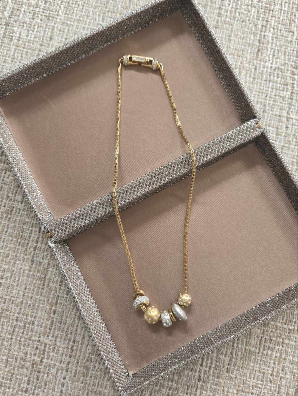 Swarovski Te Kauri Two-Tone Sliding Charm Necklace - Picture 3 of 10